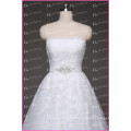 ED Bridal A-line Strapless Lace Bodice Net Court Train Wedding Dresses Gown